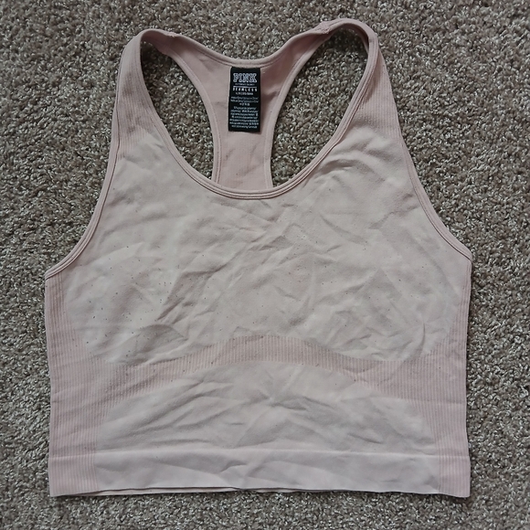 PINK Victoria's Secret Tops - 🧚‍♀️VS PINK Light Pink Seamless Racerback Crop Top Large